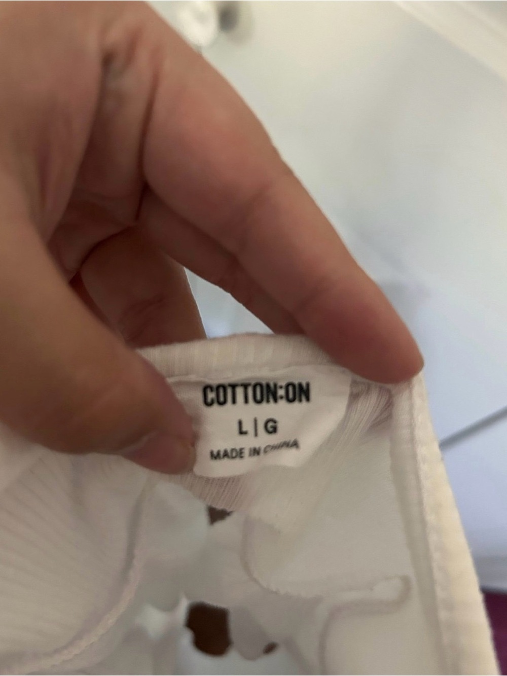 Cotton On White Ruffle Hem Ribbed V-Neck Cami - Picture 5 of 5